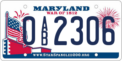 MD license plate 0AB2306
