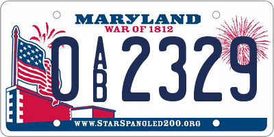 MD license plate 0AB2329