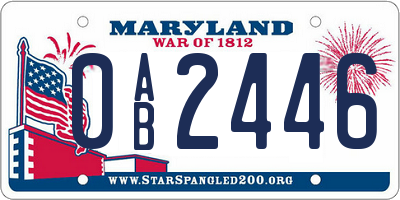MD license plate 0AB2446