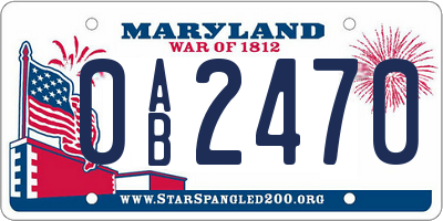 MD license plate 0AB2470