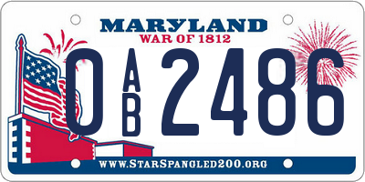 MD license plate 0AB2486