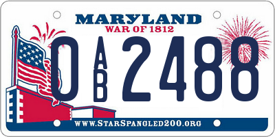 MD license plate 0AB2488