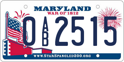 MD license plate 0AB2515