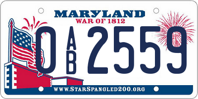 MD license plate 0AB2559