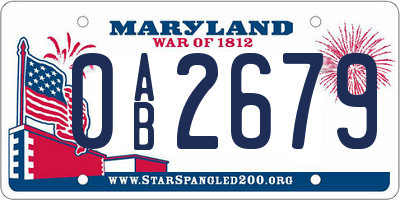 MD license plate 0AB2679