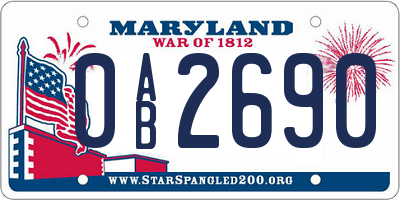 MD license plate 0AB2690