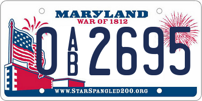 MD license plate 0AB2695