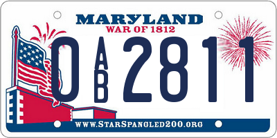 MD license plate 0AB2811