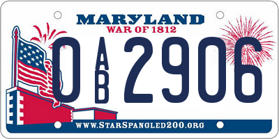 MD license plate 0AB2906