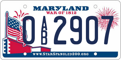 MD license plate 0AB2907