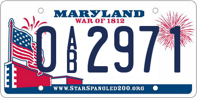 MD license plate 0AB2971