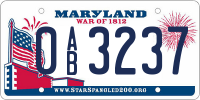 MD license plate 0AB3237