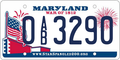 MD license plate 0AB3290