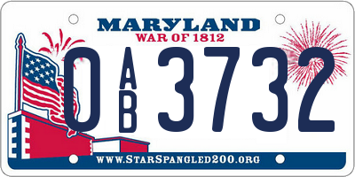 MD license plate 0AB3732