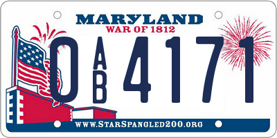 MD license plate 0AB4171