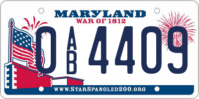 MD license plate 0AB4409