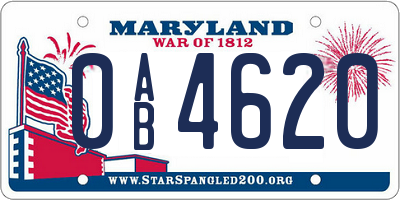 MD license plate 0AB4620