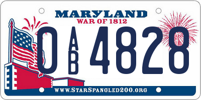 MD license plate 0AB4828