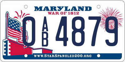 MD license plate 0AB4879