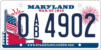MD license plate 0AB4902