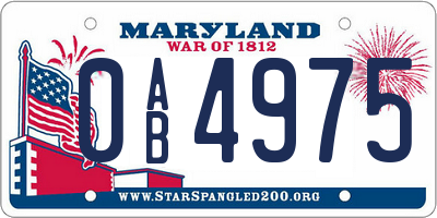 MD license plate 0AB4975