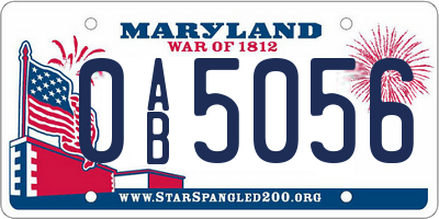 MD license plate 0AB5056