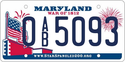 MD license plate 0AB5093