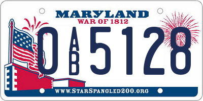 MD license plate 0AB5128