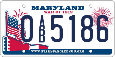 MD license plate 0AB5186