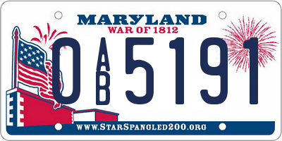 MD license plate 0AB5191