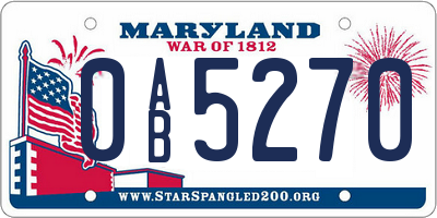 MD license plate 0AB5270
