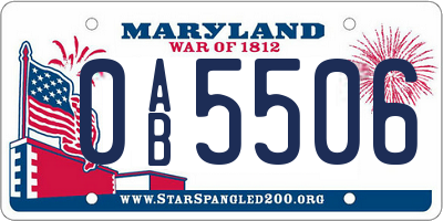 MD license plate 0AB5506