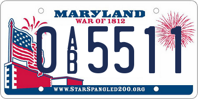 MD license plate 0AB5511