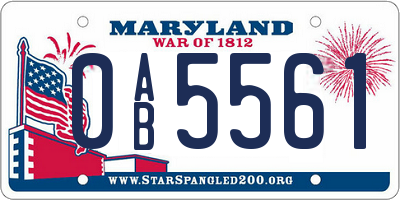 MD license plate 0AB5561