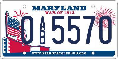 MD license plate 0AB5570