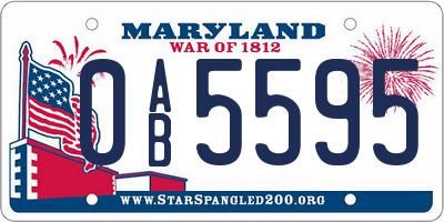 MD license plate 0AB5595