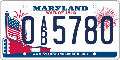 MD license plate 0AB5780