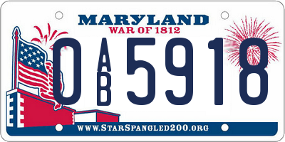 MD license plate 0AB5918