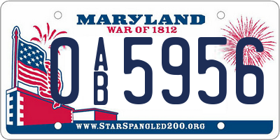 MD license plate 0AB5956