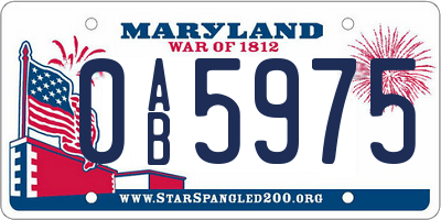 MD license plate 0AB5975