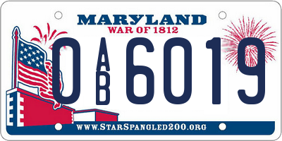MD license plate 0AB6019