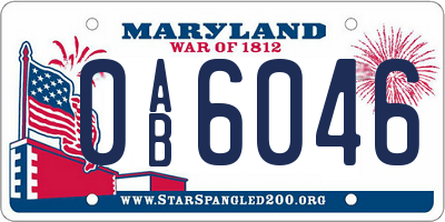 MD license plate 0AB6046