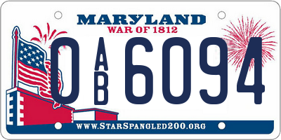 MD license plate 0AB6094