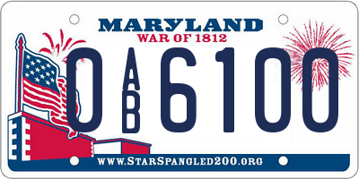 MD license plate 0AB6100