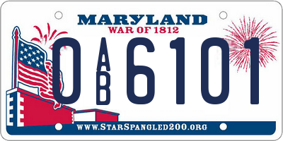 MD license plate 0AB6101