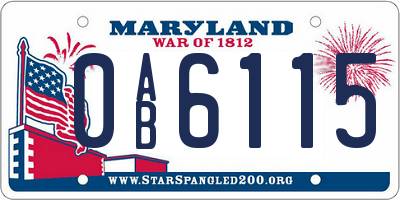 MD license plate 0AB6115