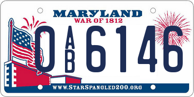 MD license plate 0AB6146