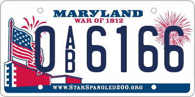 MD license plate 0AB6166