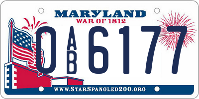 MD license plate 0AB6177
