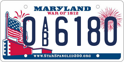 MD license plate 0AB6180